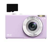 Digitalkamera 48 MP, 2,7 K FHD, 16-facher Digitalzoom, Webcam, Autofokus LightPurple