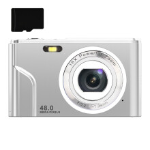Digitalkamera 48MP 16x Zoom, HD-Display, 2.4" IPS-Bildschirm, 32GB Speicherkarte Silver