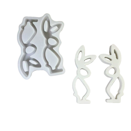 Moule de lapin en Silicone Durable, pour décorations de pâques,