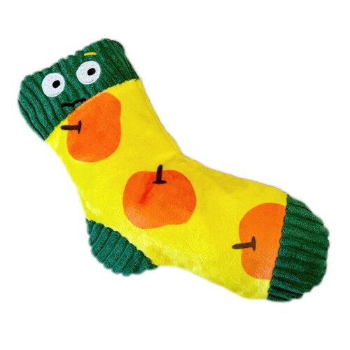 Jouet grinçant en forme de chaussette colorée pour chien,-E