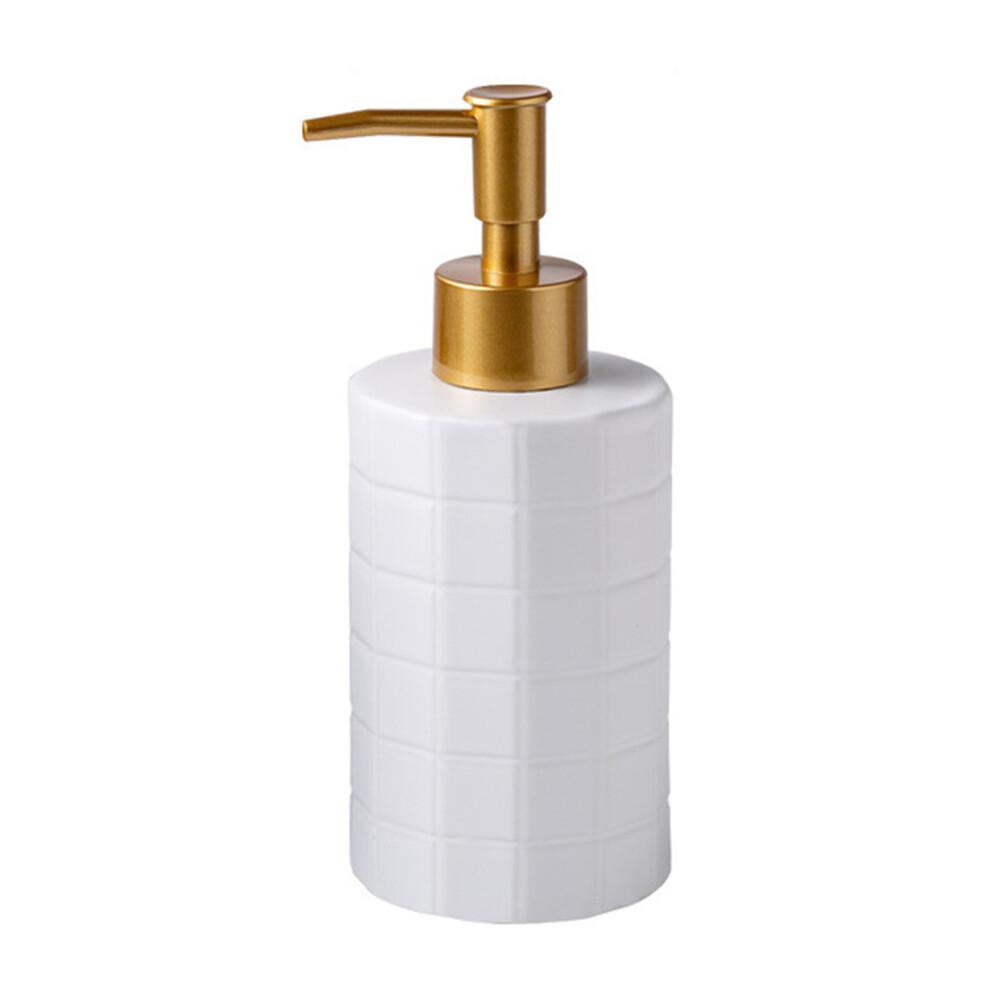 Ceramic Lotion Pump Dispenser Bottle For Shampoo Bathroom-White