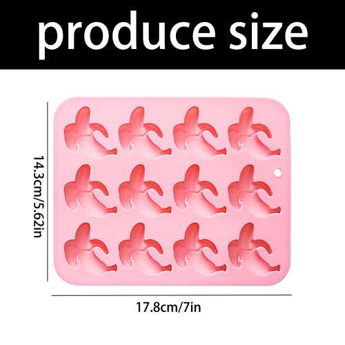 Moule réutilisable de silicone de banane de 12 morceaux-Rose 2