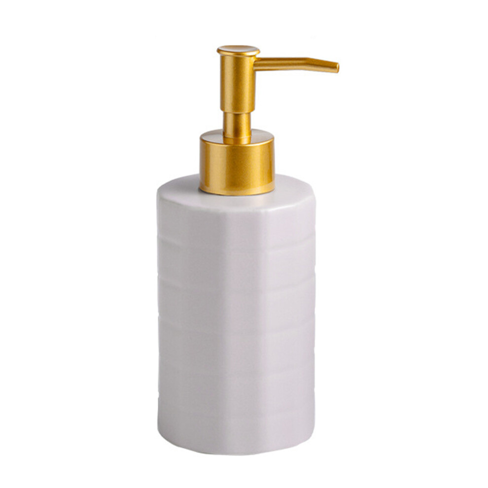Modern Ceramic Pump Dispenser Bottle For Liquid Soap-Light Grey