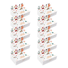 10Pcs Stackable Holiday Cookie Boxes Animal Design Easy-White
