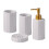 Elegant Ceramic Bathroom Set NonSlip-Light Grey Four Piece Set 1