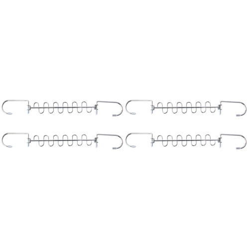 4Pcs Silver Multi-Hole Clothes Drying Rack with Hooks for Home Use 2