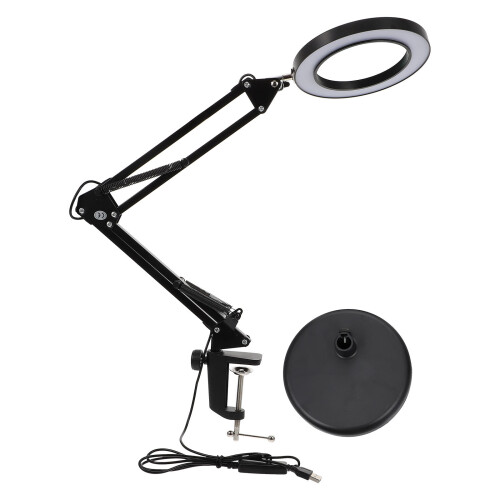 1Pc Black Foldable LED Manicure Lamp Eye Protection Magnifier Light 2