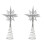 2Pcs Quality Iron Silver Star Christmas Tree Toppers 2