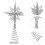 2Pcs Quality Iron Silver Star Christmas Tree Toppers 8