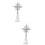 2Pcs Quality Iron Silver Star Christmas Tree Toppers 7