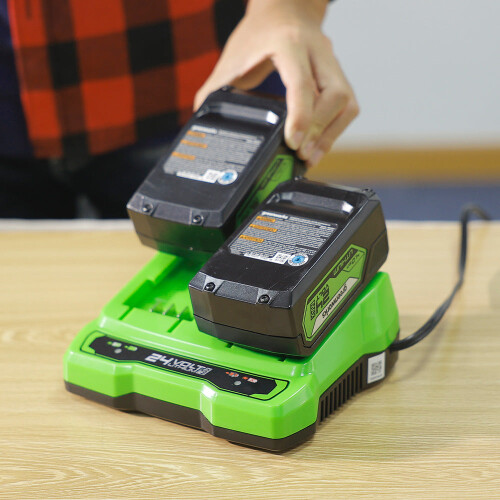 Greenworks 24V Starter Kit 2x 4Ah Batteries + Dual Charger 2