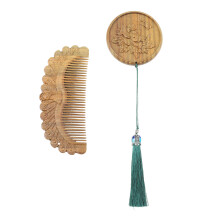 1 Set Holzspiegel Und Sandelholz Mit Chinesischer Schnitzerei