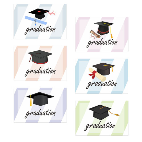 6 De Tarjetas De Graduación Con Decorativos
