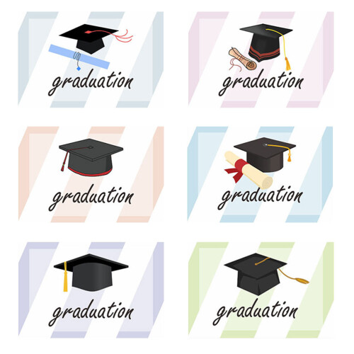 6 De Tarjetas De Graduación Con Decorativos 1