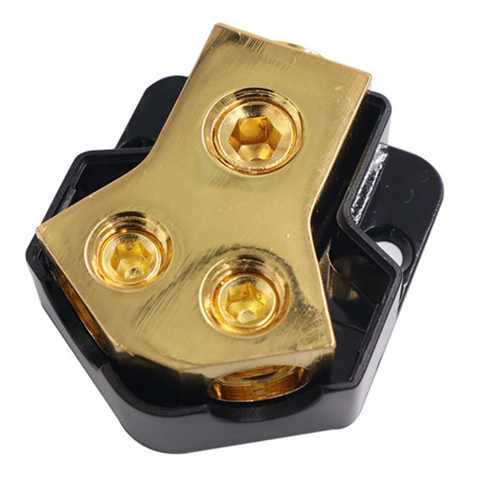 2 Way Power Distribution Block, Copper Distribution Block Power/Ground Splitter For Car Audio 0-4 Awg Two-Way Copper Block 9084446402452