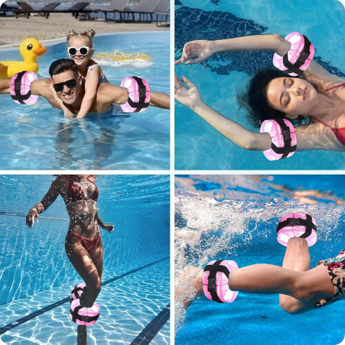 Water Aerobics Ankle Weights Adjustable For Pool Exercise, Aquatic Cuffs, Floating Ring, Arm Belts, Pool Weights 2