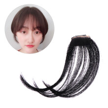 2 Unidades Frontal Con Flequillo Clip Para Mujer Y Niña Negro