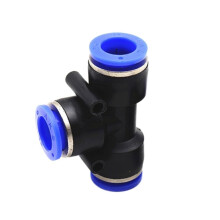 3 Way T Shaped Tee Pneumatic Fitting Push-In Hose 4/6/8/10/12/14/16mm OD Quick Connect Adapters