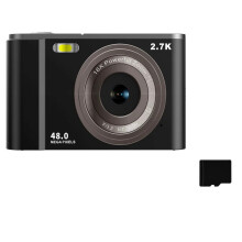 Digitalkamera 2,7K 48MP 1080P, 16-fach Zoom, 32GB Speicherkarte Black