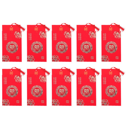 10 Unidades Tarjetas De Invitación Románticas Chino Para