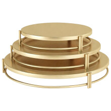 3 Layer Metal Cakes Display Stands Set Food Safe Metal-Gold