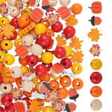 Ensemble de perles en bois pour Thanksgiving, matériaux-180