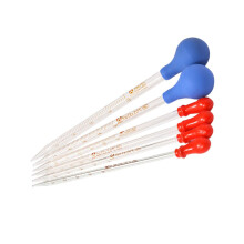 Measuring Droppers 6 Pcs Cap Styles For Medical Eye Smooth Glass Tube Dropper Set