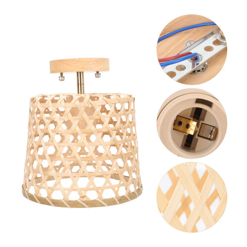 rustic bamboo pendant light ceiling chandelier for home decoration 1
