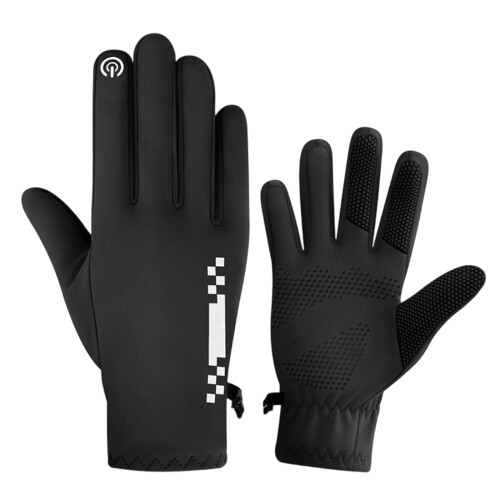 Gants de cyclisme avec isolation thermique, dos-Noir L