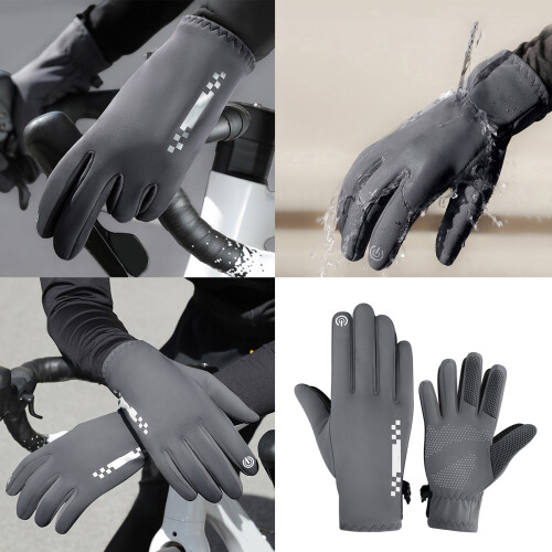 Gants de cyclisme avec isolation thermique, dos-Noir L 2
