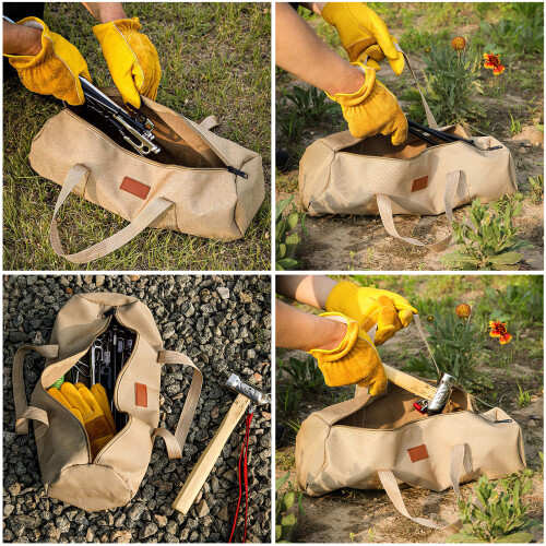 Camping Storage Pouches Foldable Luggage Bag with-camel color 2