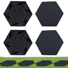 Pathway Stepping Stones Outdoor 4-Piece Decorative Resin Stepping Stones With Ground Stakes For Garden Walkway