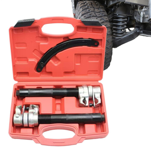 Shock Absorber Spring Compressor, Strut Removal Tool Set Safety Lock, Steel Construction, Steering Component Dismantling