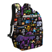 Minecraft school bags for primary and secondary school students, children's backpacks, large capacity, comfortable and easy to carry B
