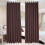 Bedroom Curtains Polyester Brown 2pcs 4