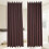 Bedroom Curtains Polyester Brown 2pcs 6