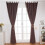 Bedroom Curtains Polyester Brown 2pcs 5