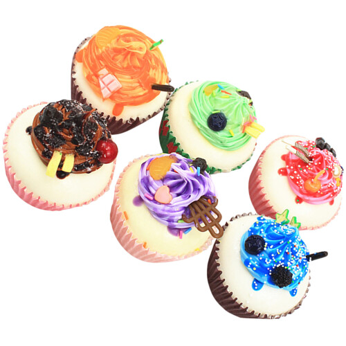 6 Decorazioni A Forma Cupcake Dolci Simulati 2