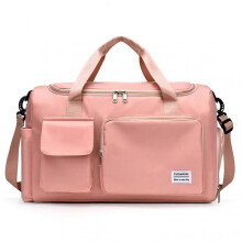 (Pink) Travel Duffel Bag with Shoulder Strap Widely Use Oxford Cloth Fitness Training Tote Gym Bag for Trip