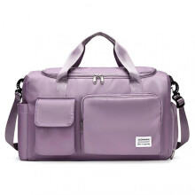 (Purple) Travel Duffel Bag with Shoulder Strap Widely Use Oxford Cloth Fitness Training Tote Gym Bag for Trip