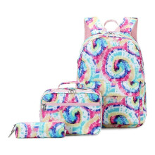(pink) Travel Bag Pack School Backpacks Insulated Lunch Bags Fashion Casual 3pcs Student Picnic Pink Pencil Cases For Girl 25-26s