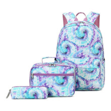 (green) Travel Bag Pack School Backpacks Insulated Lunch Bags Fashion Casual 3pcs Student Picnic Pink Pencil Cases For Girl 25-26s