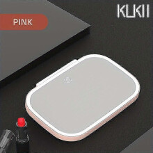 (PINK) 1Pc Car Interior Visor Mirror Makeup Mirror with LED Sunshade Lights Dimmable Thin Vanity Women's Car Interior Accessories 2024 25-26s