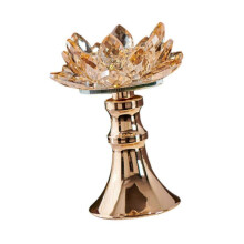 (12cmx12cmx14cm, Gold) Decorative Lotus Candle Holder Figurine Candelabra for Wedding Desktop Party 12cmx12cmx14cm 25-26s