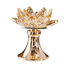 (12cmx12cmx13cm, Gold) Decorative Lotus Candle Holder Figurine Candelabra for Wedding Desktop Party 12cmx12cmx14cm 25-26s