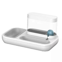 (Blue) Anti-slip Abs Cat Food Dog Automatic Feeder Water Dispenser 25-26s