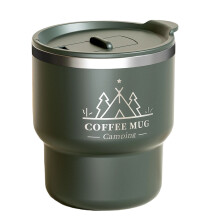 Elegant Stainless Steel Insulated Coffee Cup Leak-Dark Green