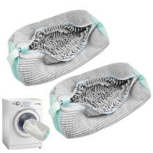 (Pink) 2PCS Shoes Washing Bag Laundry Net, Reusable Mesh Shoes Laundry Bag, Wash Bag for Shoes Washing Machine, 360 Cleaning All Shoes 25-26s