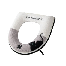 Warm Winter Toilet Seat Cushion Soft Flannel-Light Grey