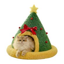 Festival Holiday Pet House Winter Cats-M Christmas tree trian